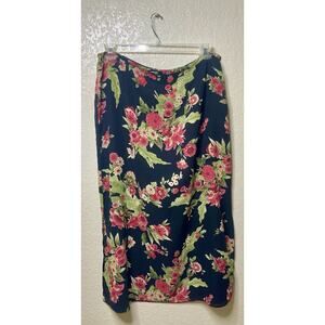 VTG Emma James Skirt Size 16 Chiffon Maxi Floral Y2K 90s By Liz Claiborne